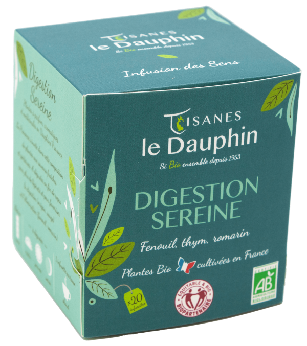 Tisanes Le Dauphin -- Infusion bio digestion sereine origine france - 20 infusettes