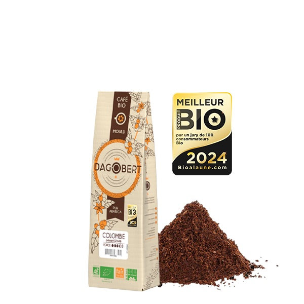Les Cafés Dagobert -- Colombie 100% arabica, bio et équitable - moulu/filtre (origine Colombie) - 250 g